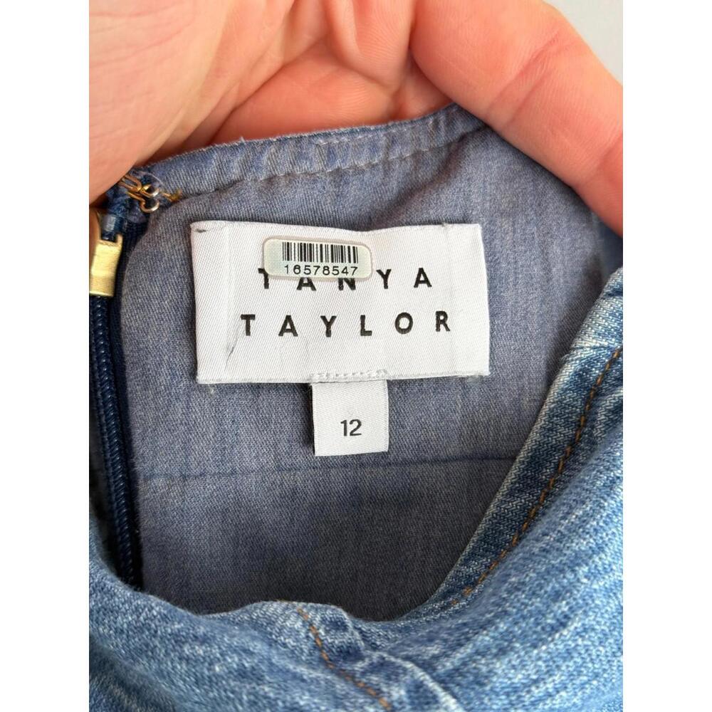 Tanya Taylor Hendrix Dress Blue Size 12 With Minor Fabric Pull - Picture 6 of 7